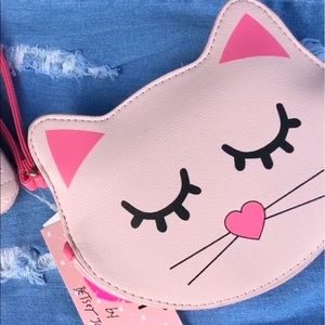 *SOLD* Betsey Johnson Pink Kitty Meow Wristlet NWT